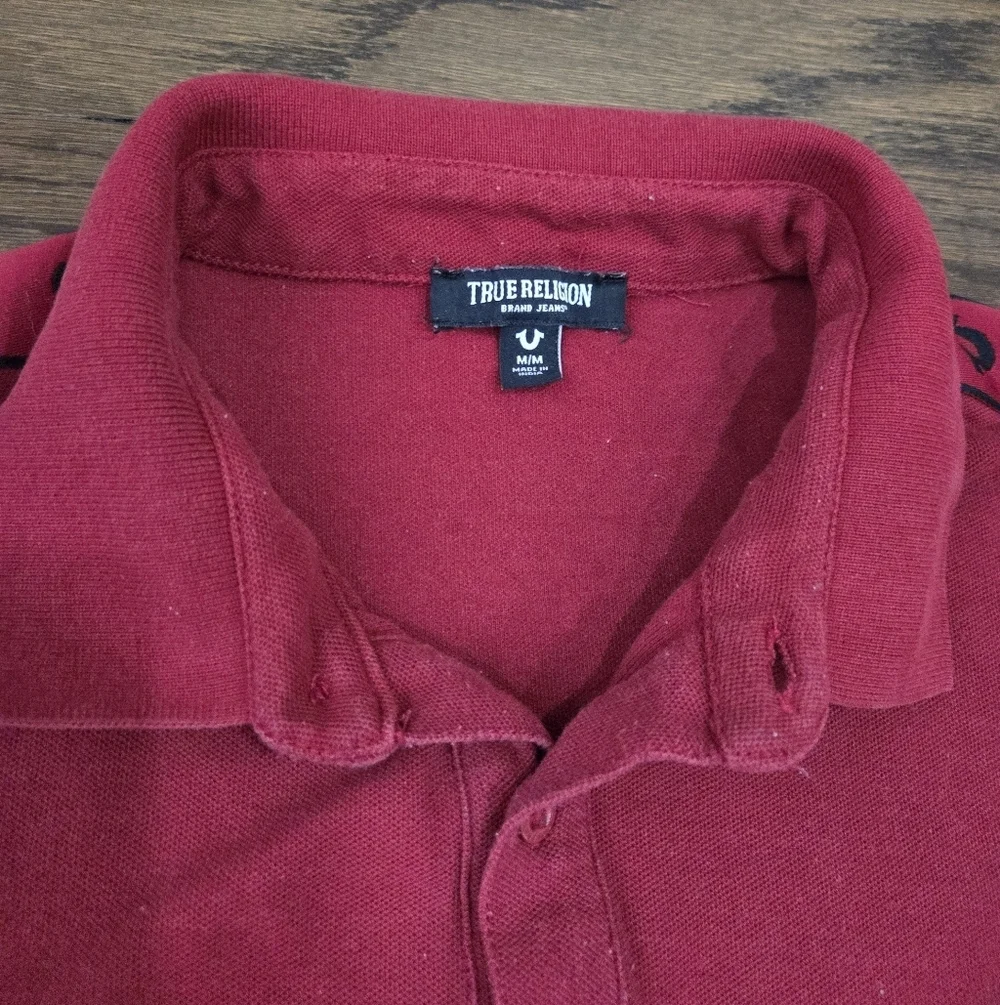 True Religion Men's Polo Shirt in Bold Red Sz.M